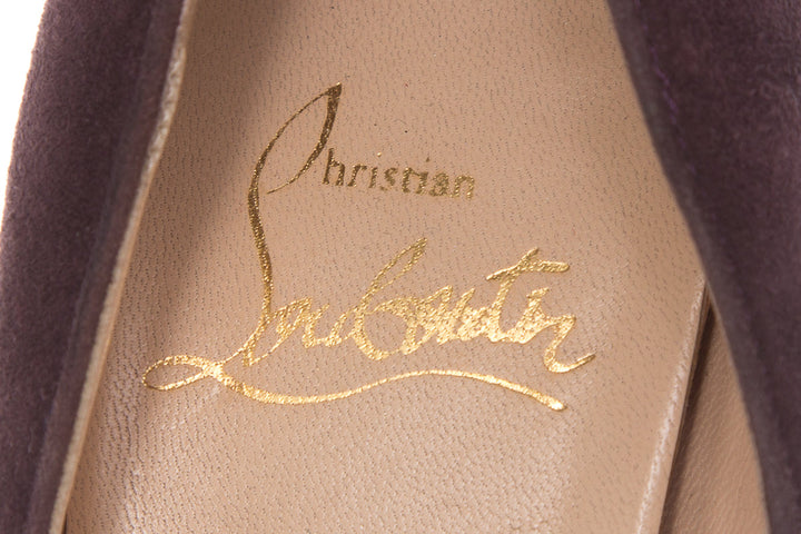Christian Louboutin Eggplant Suede Pumps SZ 38.5