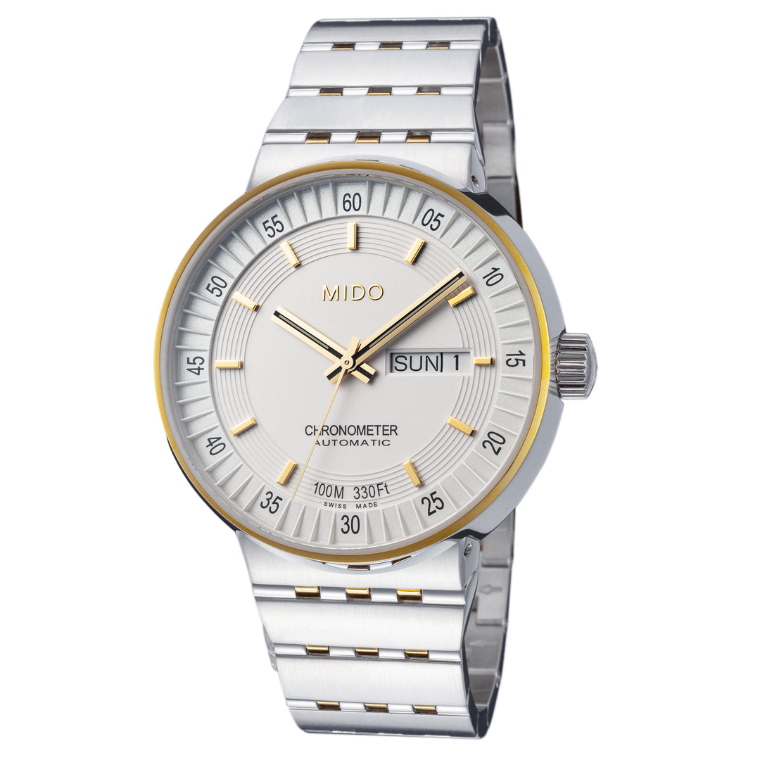 title:Mido Men's M83409B111 All Dial 40mm Automatic Watch;color:Cream Dial Silver Band