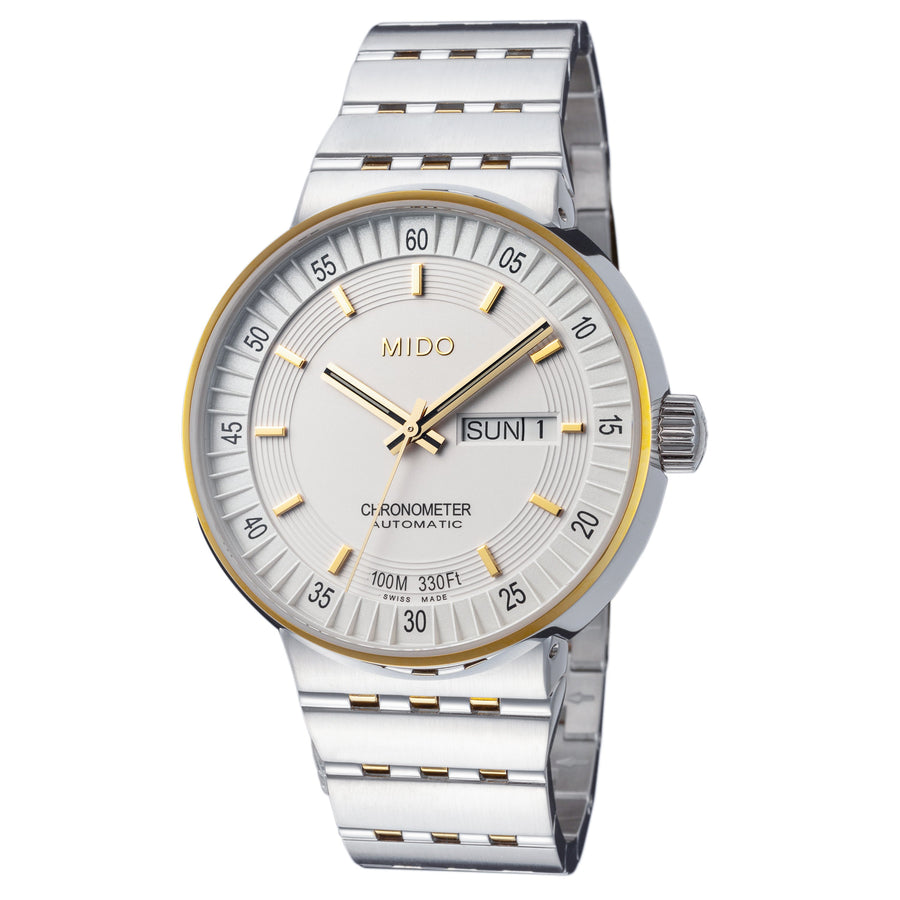 title:Mido Men's M83409B111 All Dial 40mm Automatic Watch;color:Cream Dial Silver Band
