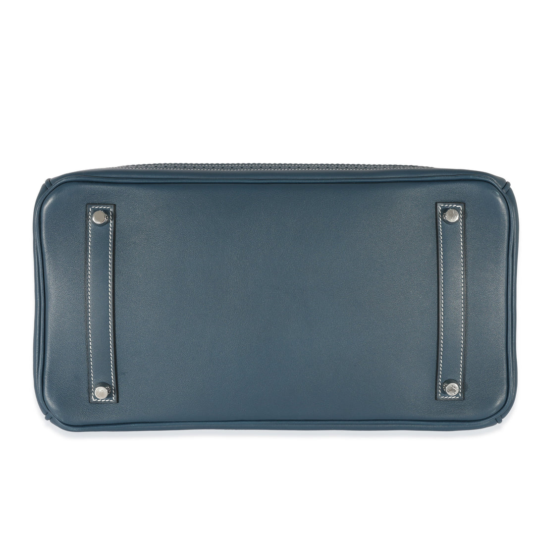 Hermes Blue De Prusse Swift Toile Ghillies Birkin 35