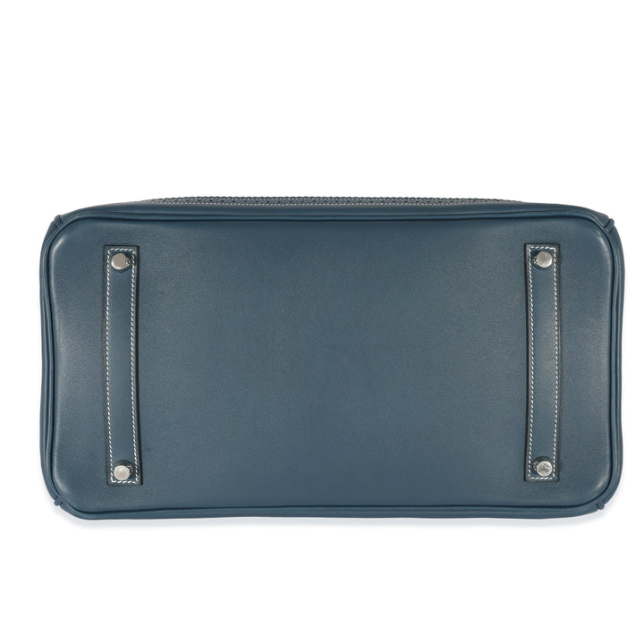 Hermes Blue De Prusse Swift Toile Ghillies Birkin 35