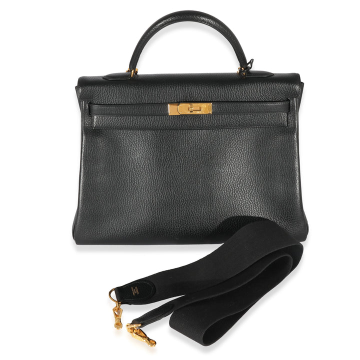 Hermes Black Ardennes Kelly 35 Retourne