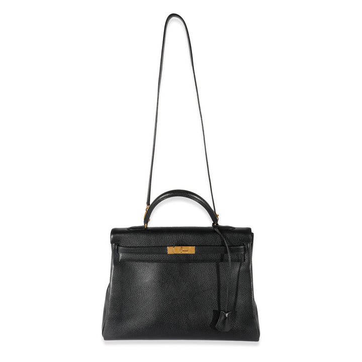 Hermes Black Ardennes Kelly 35 Retourne