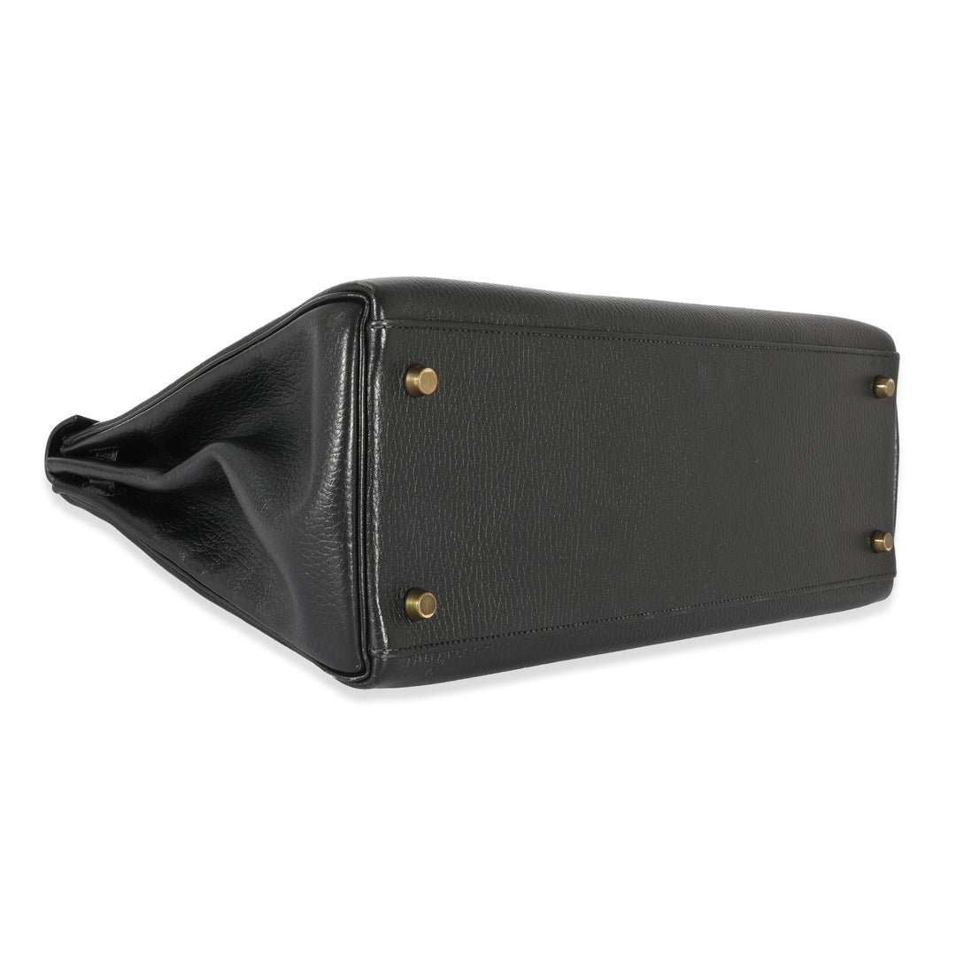 Hermes Black Ardennes Kelly 35 Retourne