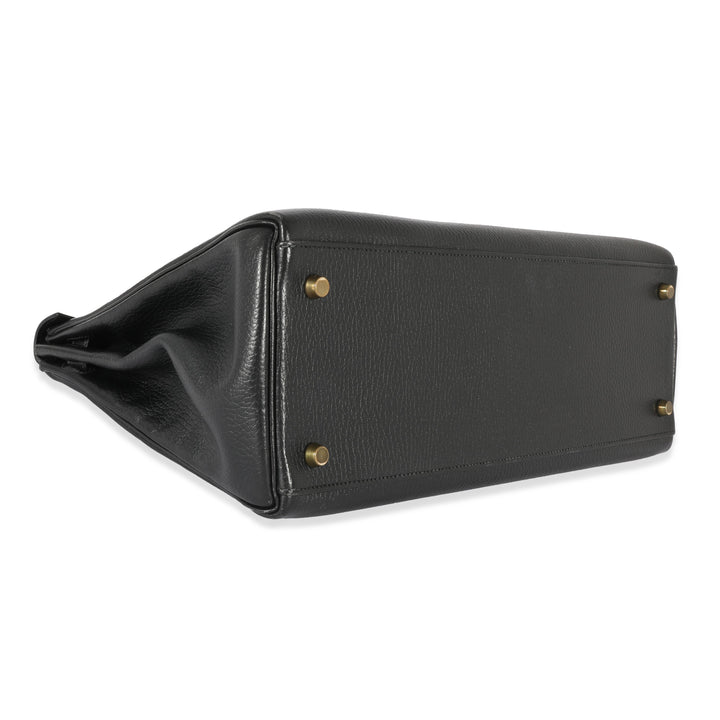 Hermes Black Ardennes Kelly 35 Retourne