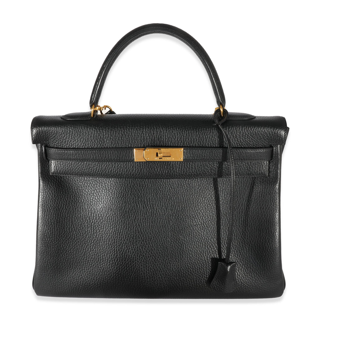 Hermes Black Ardennes Kelly 35 Retourne