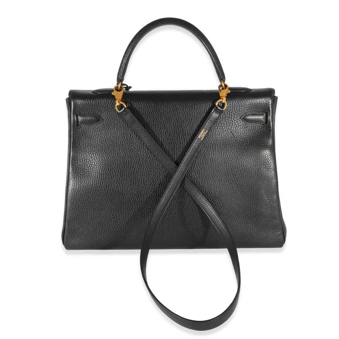 Hermes Black Ardennes Kelly 35 Retourne