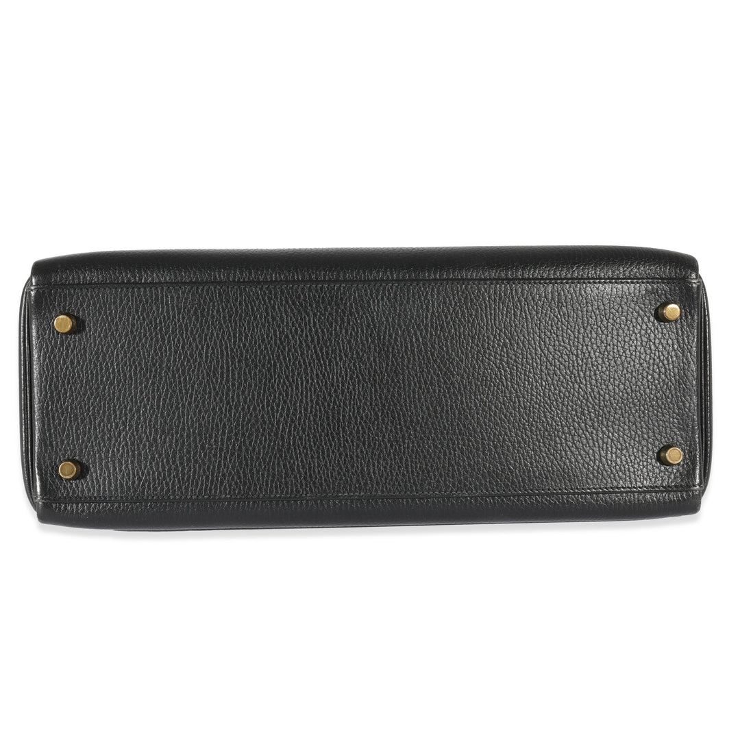Hermes Black Ardennes Kelly 35 Retourne