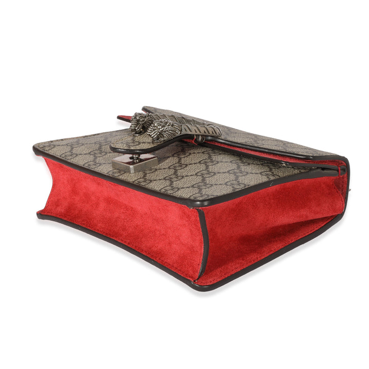 Gucci Red Suede GG Supreme Mini Dionysus