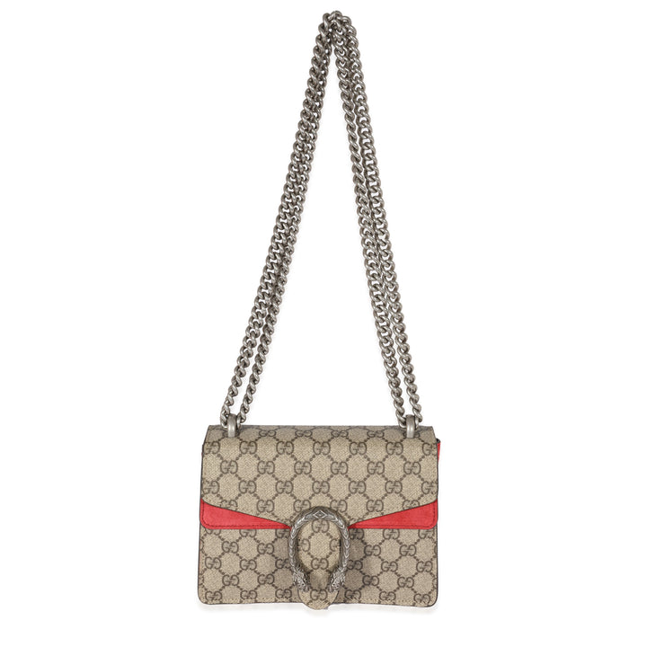 Gucci Red Suede GG Supreme Mini Dionysus