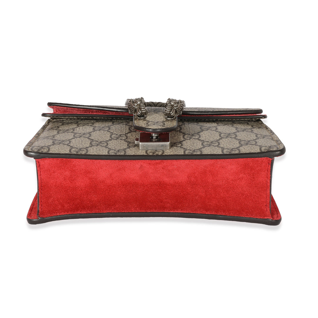 Gucci Red Suede GG Supreme Mini Dionysus