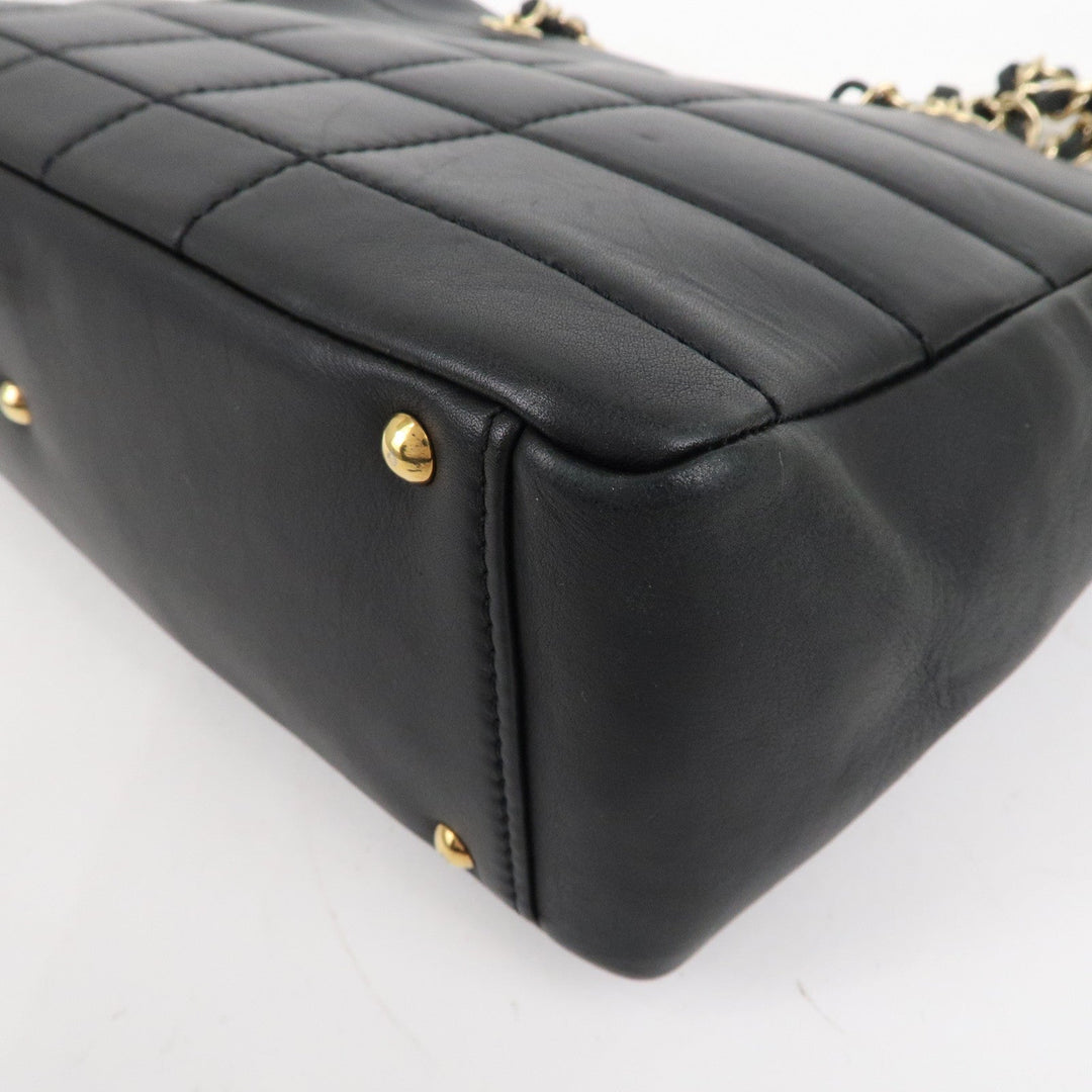 Top Quality Chanel Chocolate Bar Lamb Skin Chain Tote Bag Black