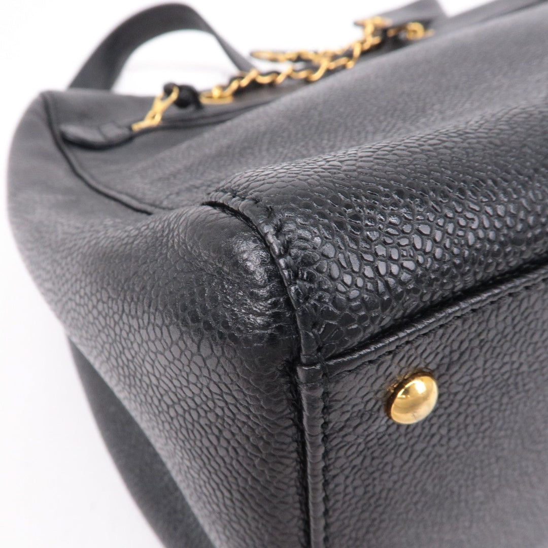 Top Quality Chanel Caviar Skin Chain Tote Bag Shoulder Bag Gold Black
