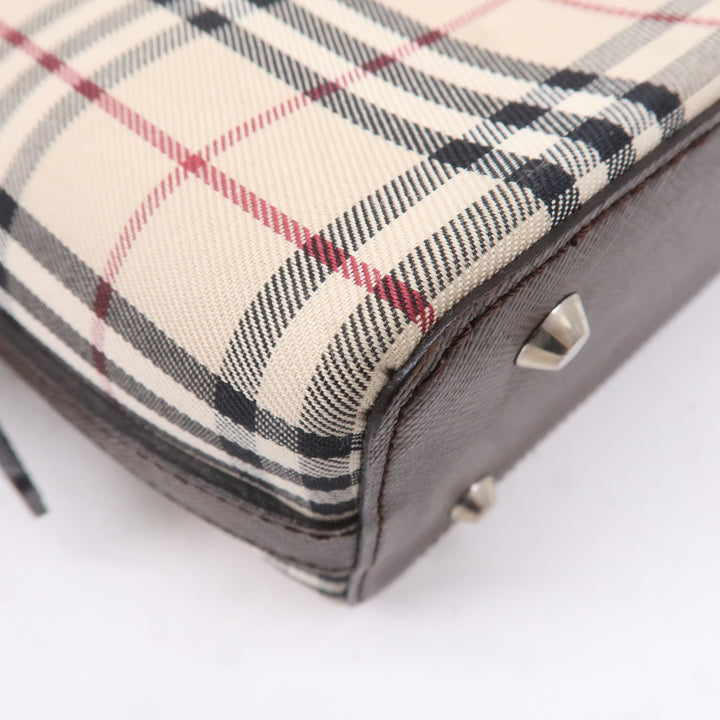 BURBERRY Canvas Leather Nova Check Shoulder Bag Hand Bag