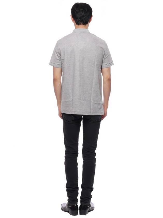 Burberry Men's Monogram Logo Polo Shirt Grey