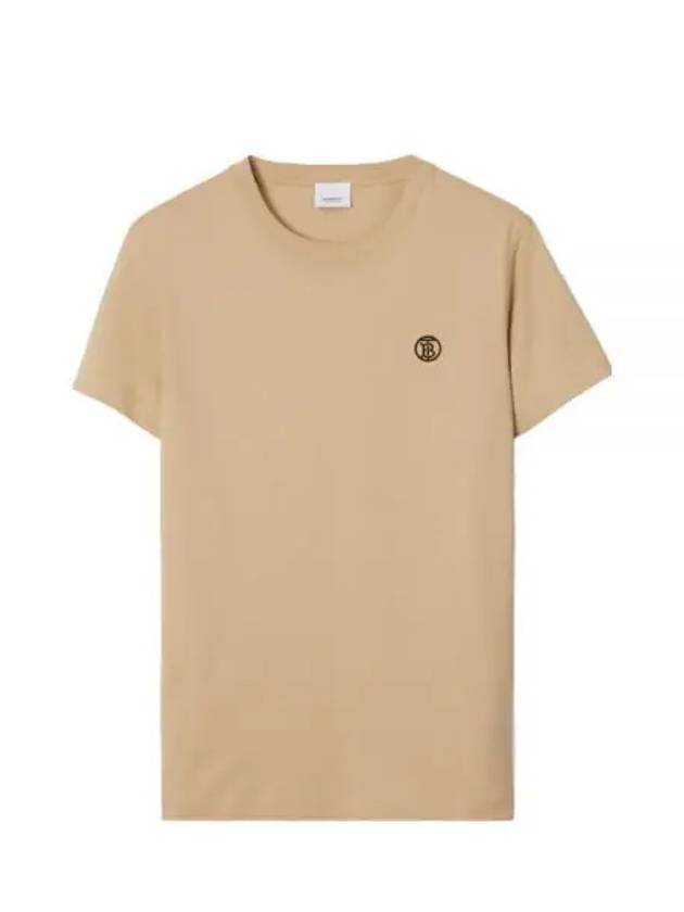 Burberry TB Monogram Embroidered Short Sleeve T-Shirt Beige