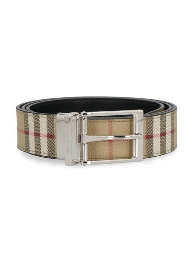 Burberry Vintage Check Pattern Leather Belt Beige