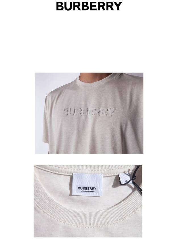 Burberry Men's Logo Print Cotton Jersey Short Sleeve T-Shirt Ivory