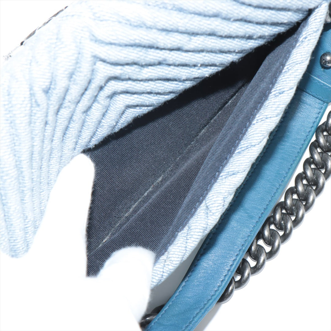 Top Quality Chanel Blue Denim Chain Shoulder Bag