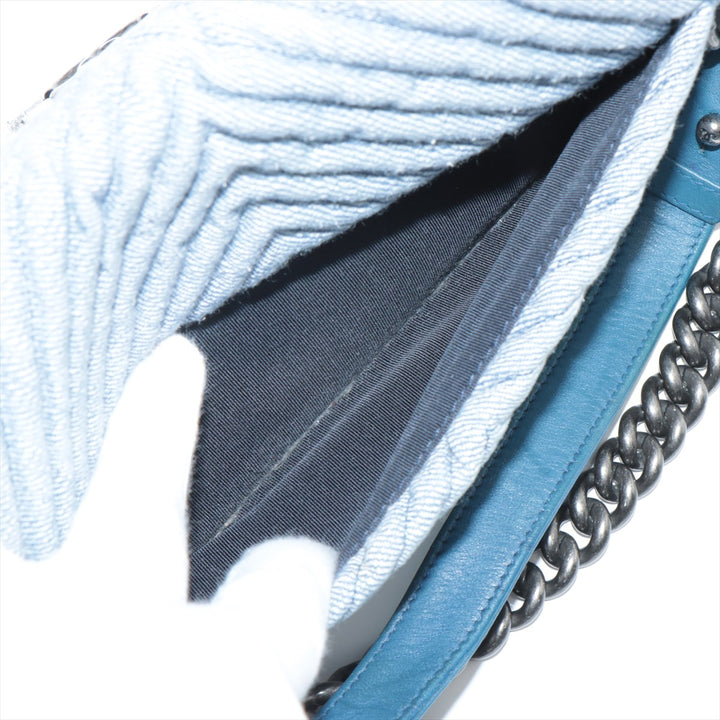 Top Quality Chanel Blue Denim Chain Shoulder Bag