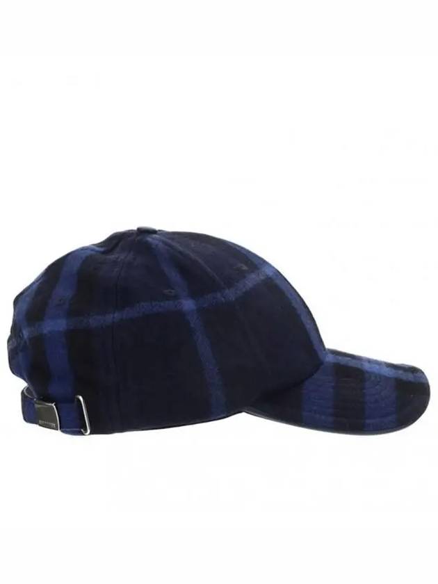 Burberry Check Pattern Wool Ball Cap Blue