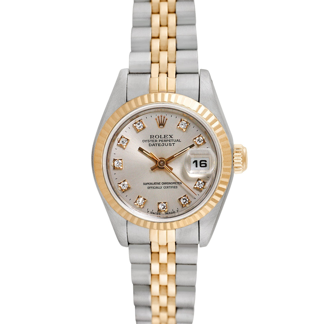 Rolex Ladies Two-tone Datejust with Factory diamonds, item #7