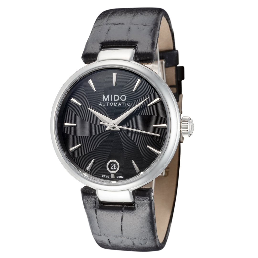 title:Mido Women's M0222071605110 Baroncelli 33mm Automatic Watch;color:Black Dial Black Band