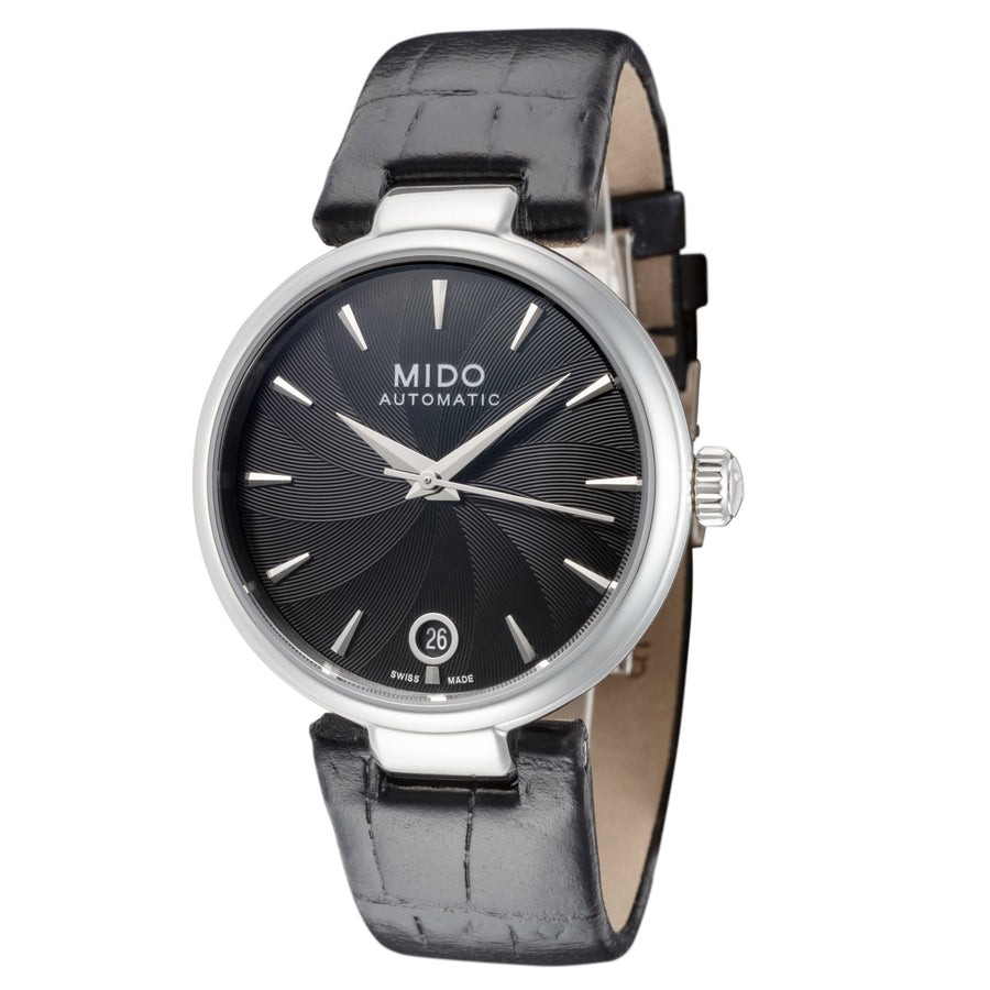 title:Mido Women's M0222071605110 Baroncelli 33mm Automatic Watch;color:Black Dial Black Band