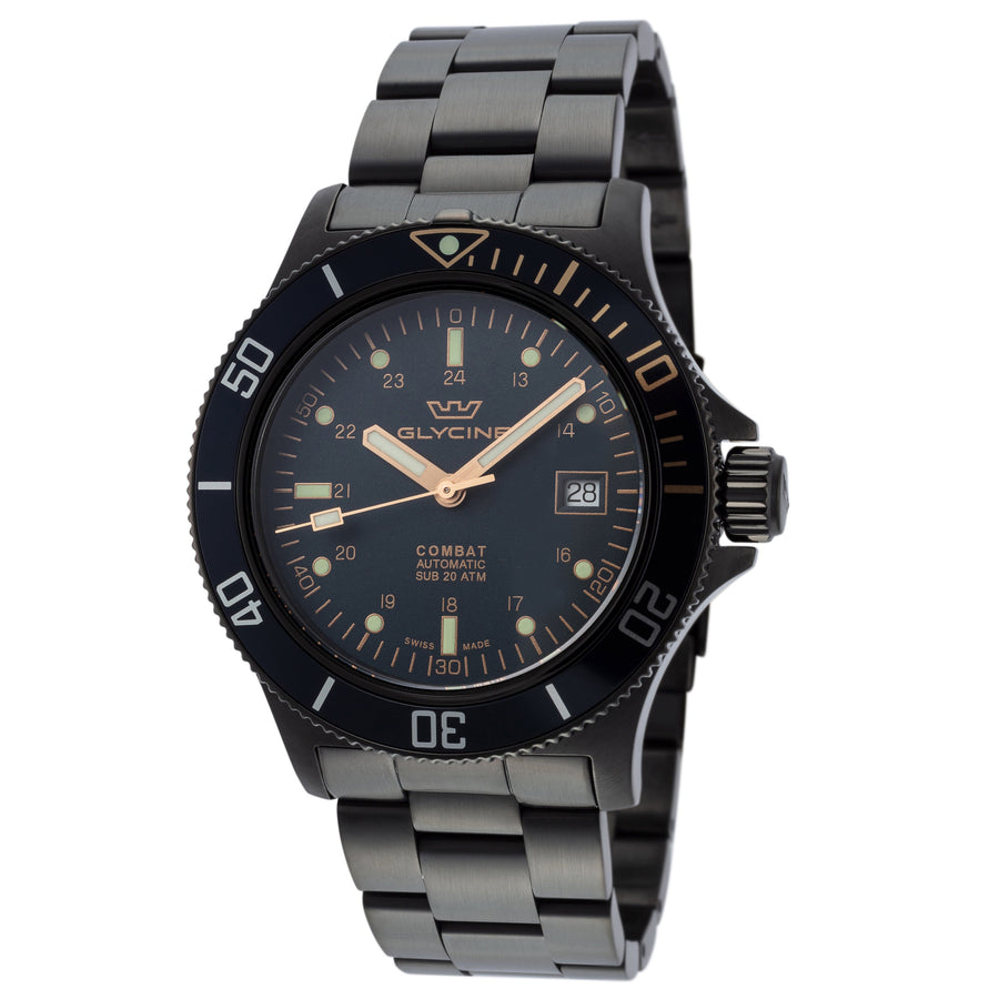title:Glycine Men's GL0295 Combat Sub 42 42mm Automatic Watch;color:Black