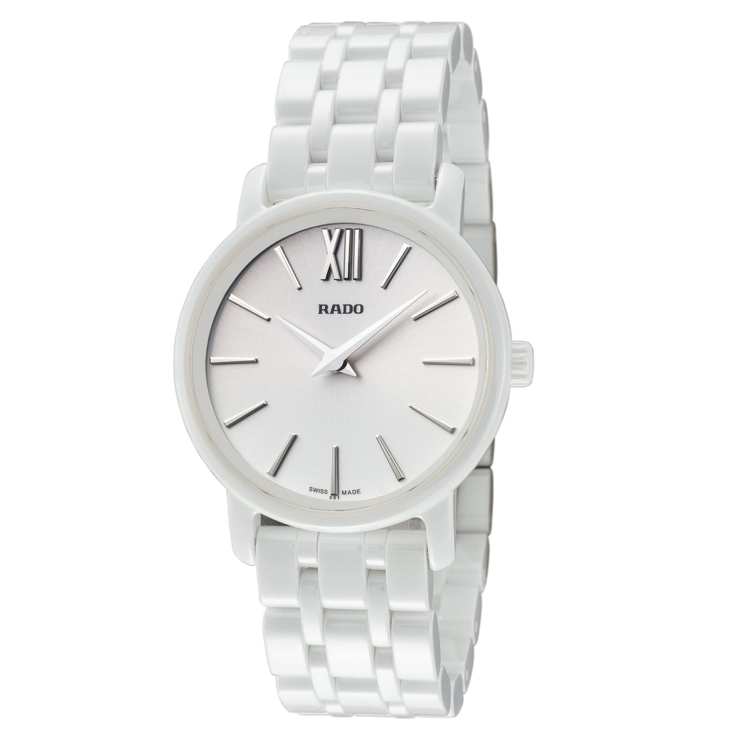 title:Rado Women's DiaMaster Ceramic 33mm Quartz Watch;color:White