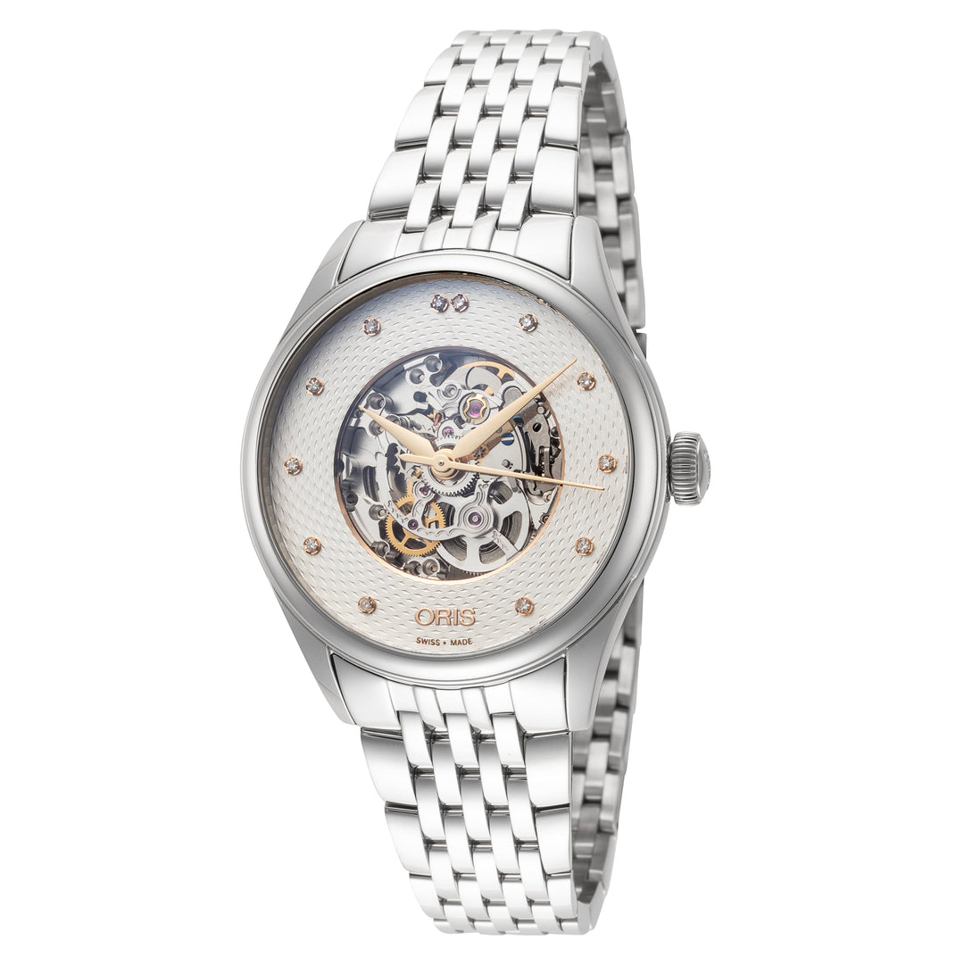 title:Oris Women's 01-560-7724-4031-07-8-17-79 Artelier Skeleton 33mm Automatic Watch;color:Silver