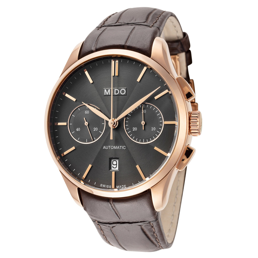 title:Mido Men's M0244273606100 Belluna II 42mm Automatic Chronograph Watch;color:Brown