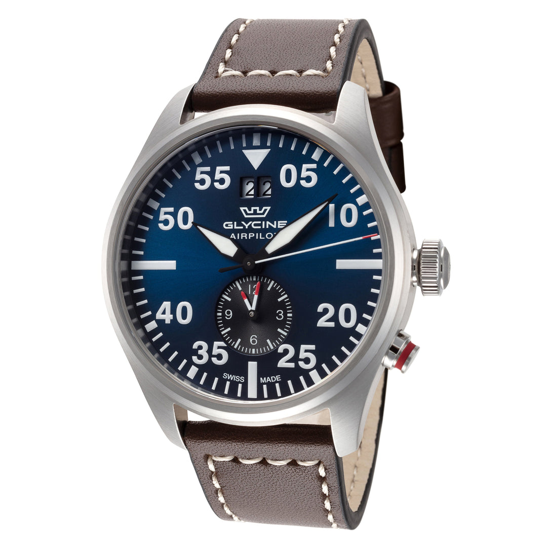 title:Glycine Men's GL0365 Airpilot Dual Time 44mm Quartz Watch;color:Brown
