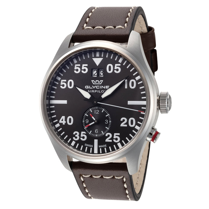 title:Glycine Men's GL0366 Airpilot Dual Time 44mm Quartz Watch;color:Brown