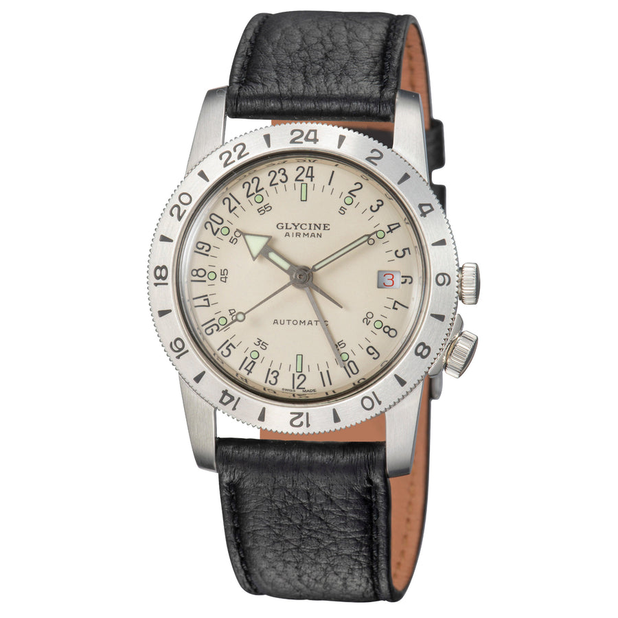 title:Glycine Men's GL0372 Airman No. 1 GMT 36mm Automatic Watch;color:Black