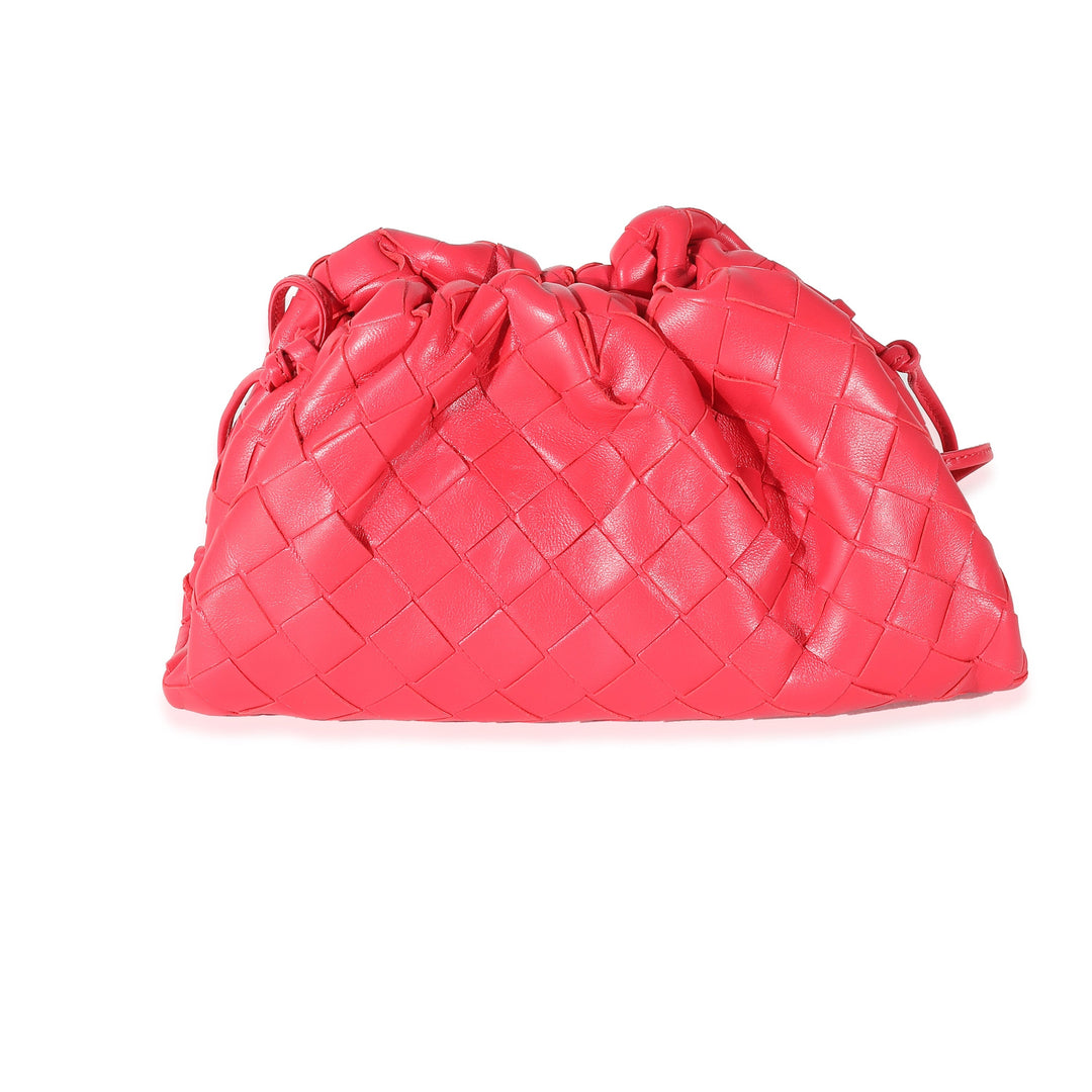 Bottega veneta Raspberry Intrecciato Lambskin Mini Pouch