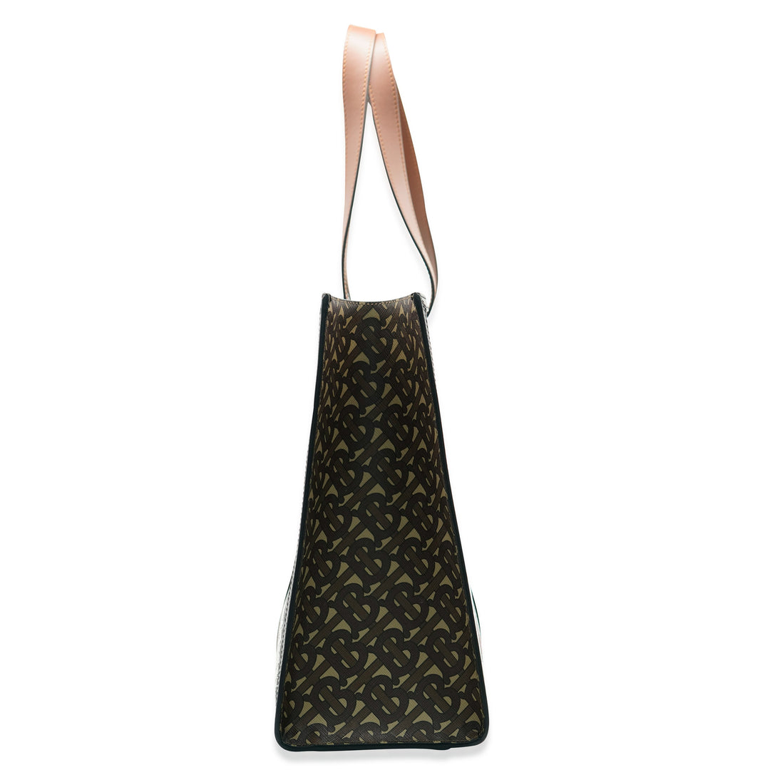 Burberry Bridle Canvas Monogram Stripe E-Canvas Tote