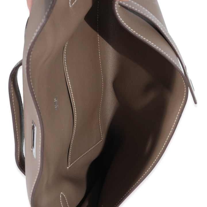 Top quality Hermes Swift Etoupe Kelly Longue Pochette PHW