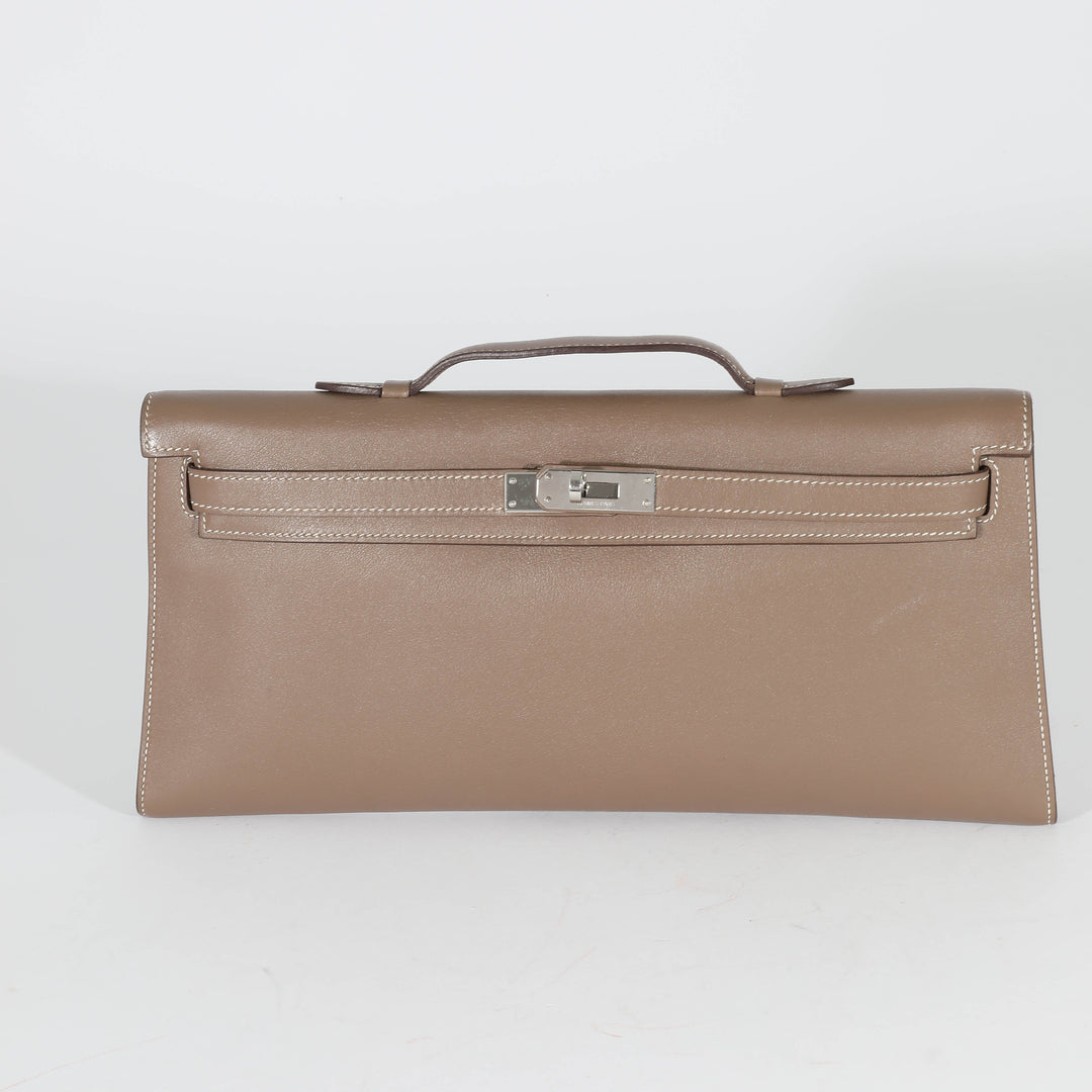Top quality Hermes Swift Etoupe Kelly Longue Pochette PHW
