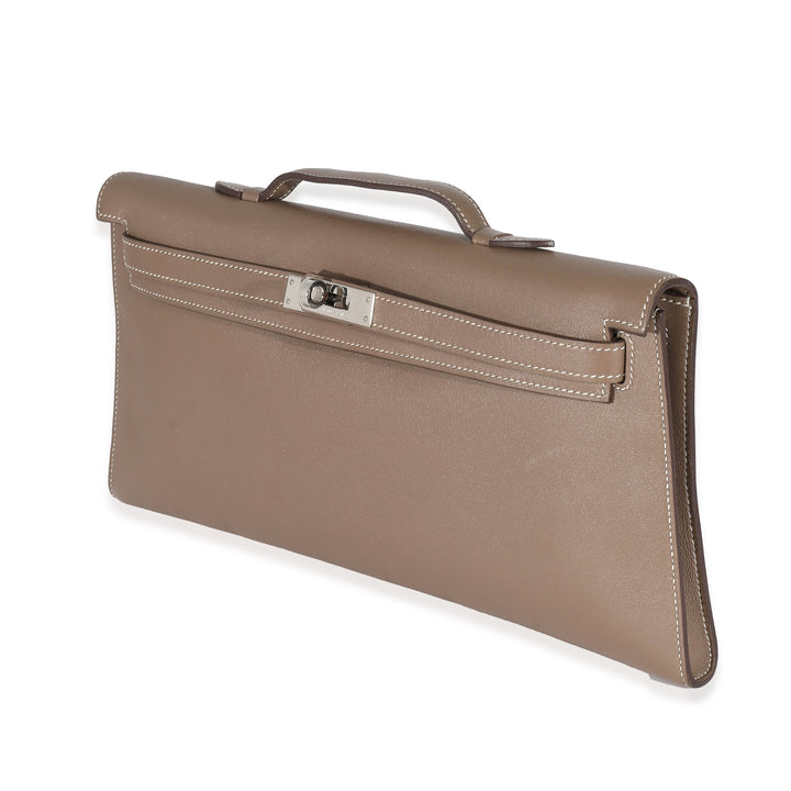 Top quality Hermes Swift Etoupe Kelly Longue Pochette PHW