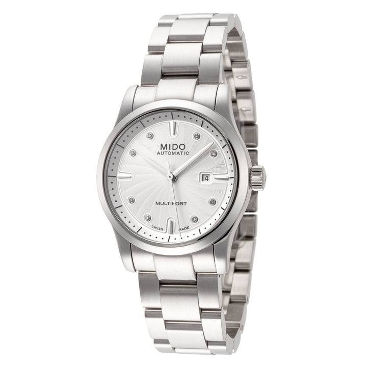 title:Mido Women's M0050071103600 Multifort 31mm Automatic Watch;color:Silver Dial Silver Band