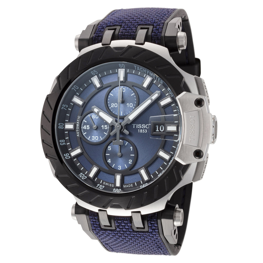 title:Tissot Men's T1154272704100 T-Race MotoGP 48.8mm Automatic Watch;color:Blue Dial Blue Band
