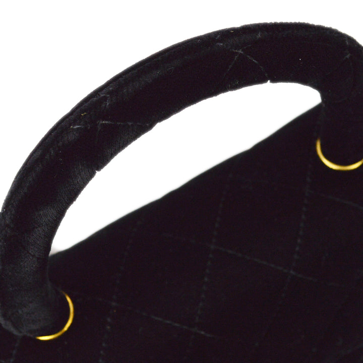 Top Quality Chanel 1994-1996 Black Velvet Classic Flap Micro Handbag