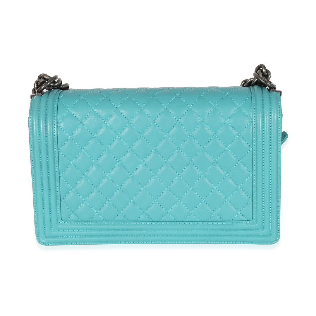 Chanel Aqua Quilted Lambskin New Medium Boy Bag
