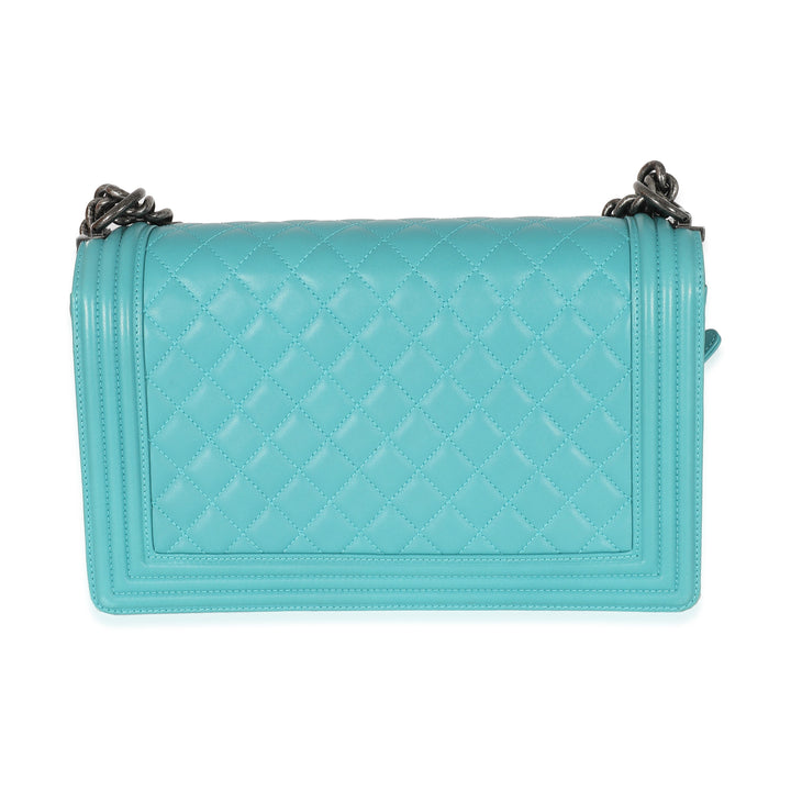 Chanel Aqua Quilted Lambskin New Medium Boy Bag