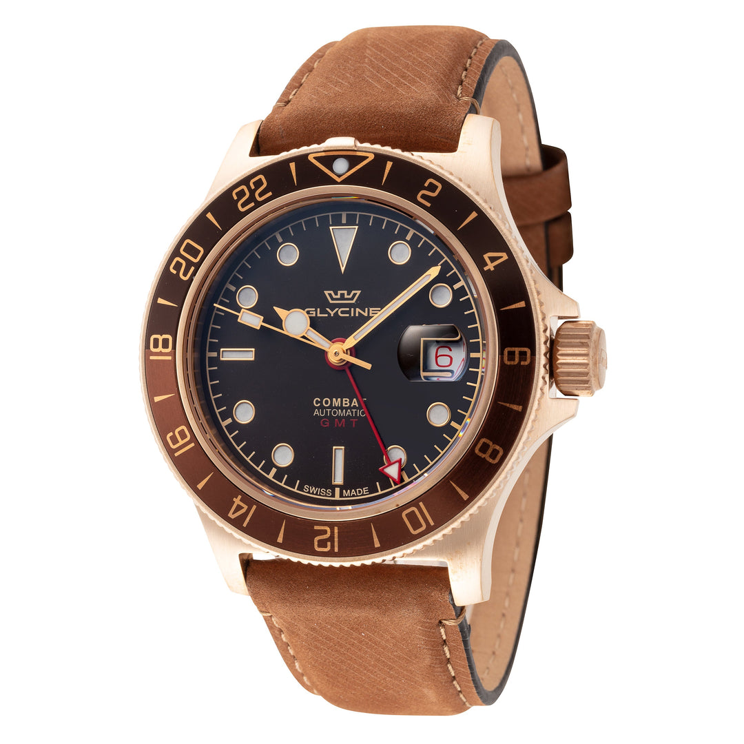 Glycine Men's GL0316 Combat Sub Sport 42 Bronze 42mm Automatic Watch - Ruumur