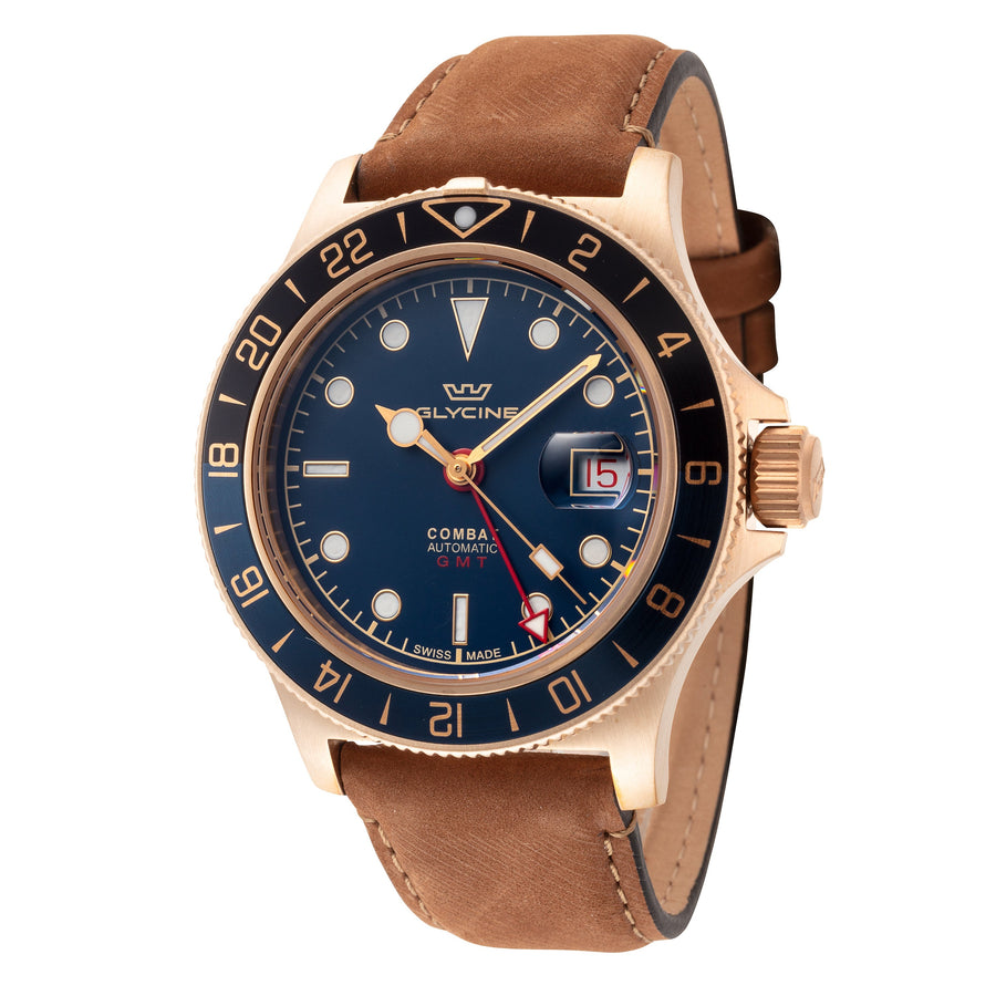 title:Glycine Men's GL0317 Combat Sub Sport 42 Bronze 42mm Automatic Watch;color:Brown