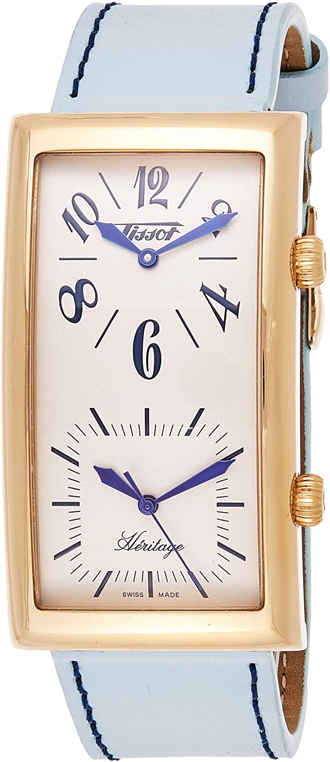 Tissot Unisex Heritage T56563339 28mm Ivory Dial Leather Watch - Ruumur