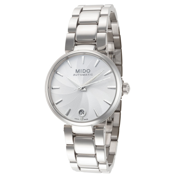 title:Mido Women's M0222071103110 Baroncelli Donna 33mm Automatic Watch;color:Silver Dial Silver Band
