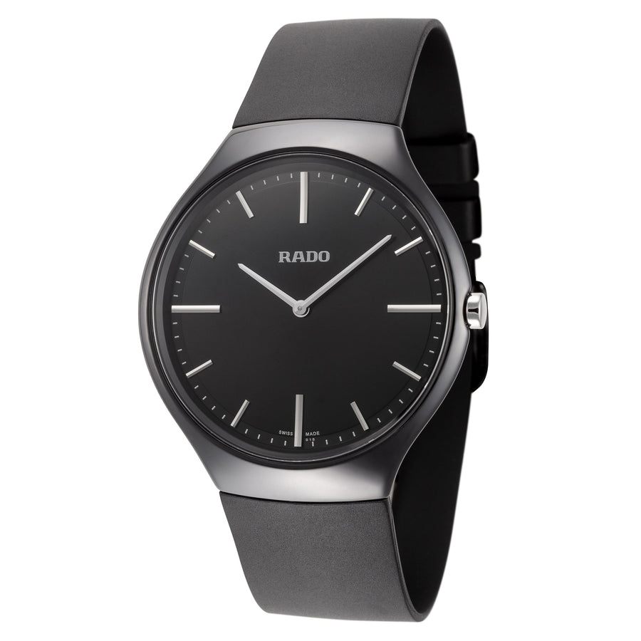 title:Rado Men's True Thinline Ceramic 39mm Quartz Watch;color:Black